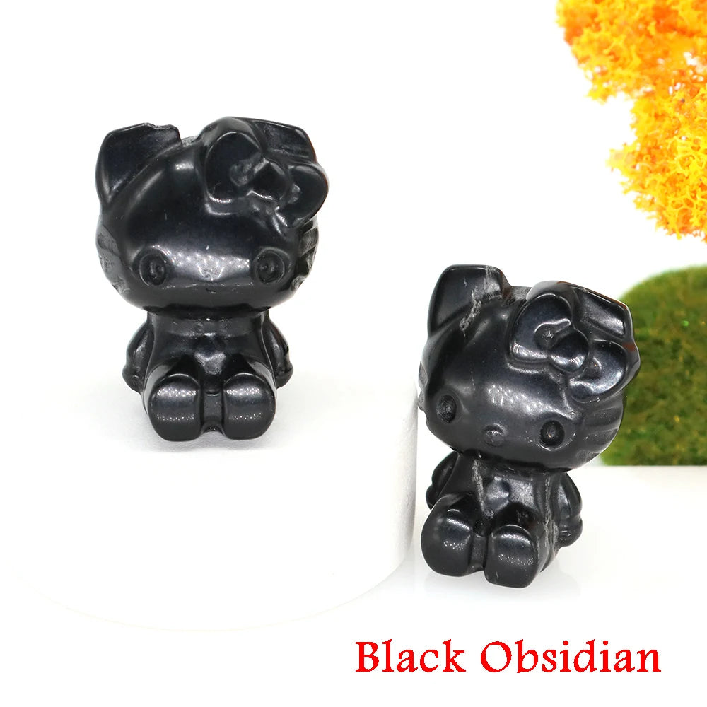 Cute Cat Statue Healing Crystal