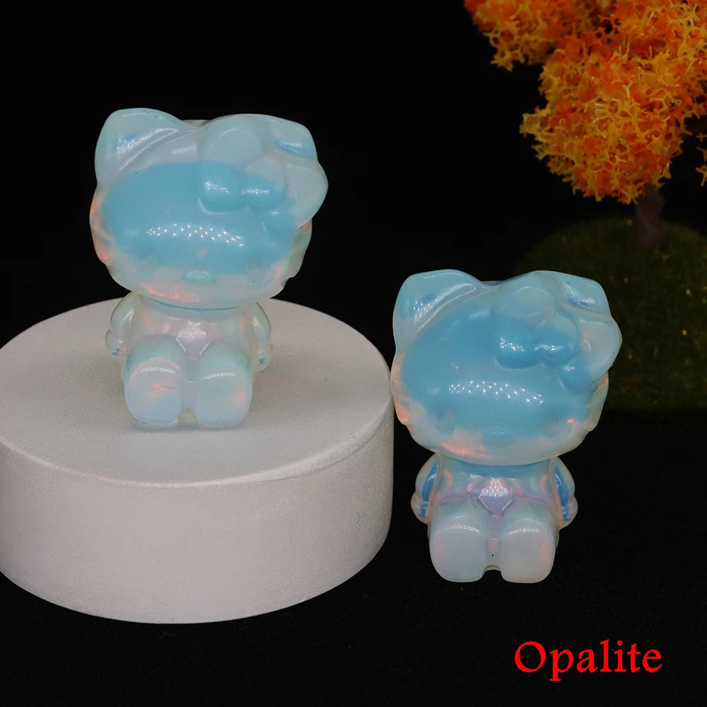 Cute Cat Statue Healing Crystal