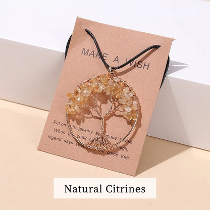 7 Chakras Tree Of Life Pendant Necklace