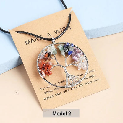 7 Chakras Tree Of Life Pendant Necklace