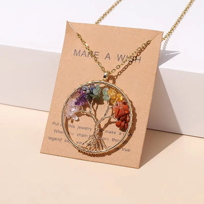 7 Chakras Tree Of Life Pendant Necklace