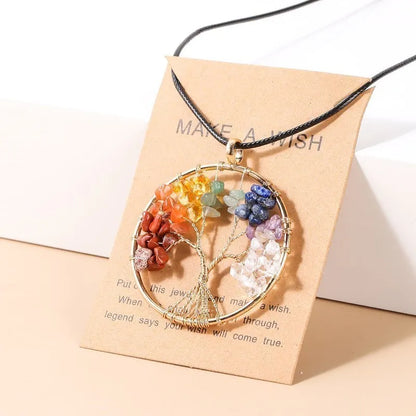 7 Chakras Tree Of Life Pendant Necklace