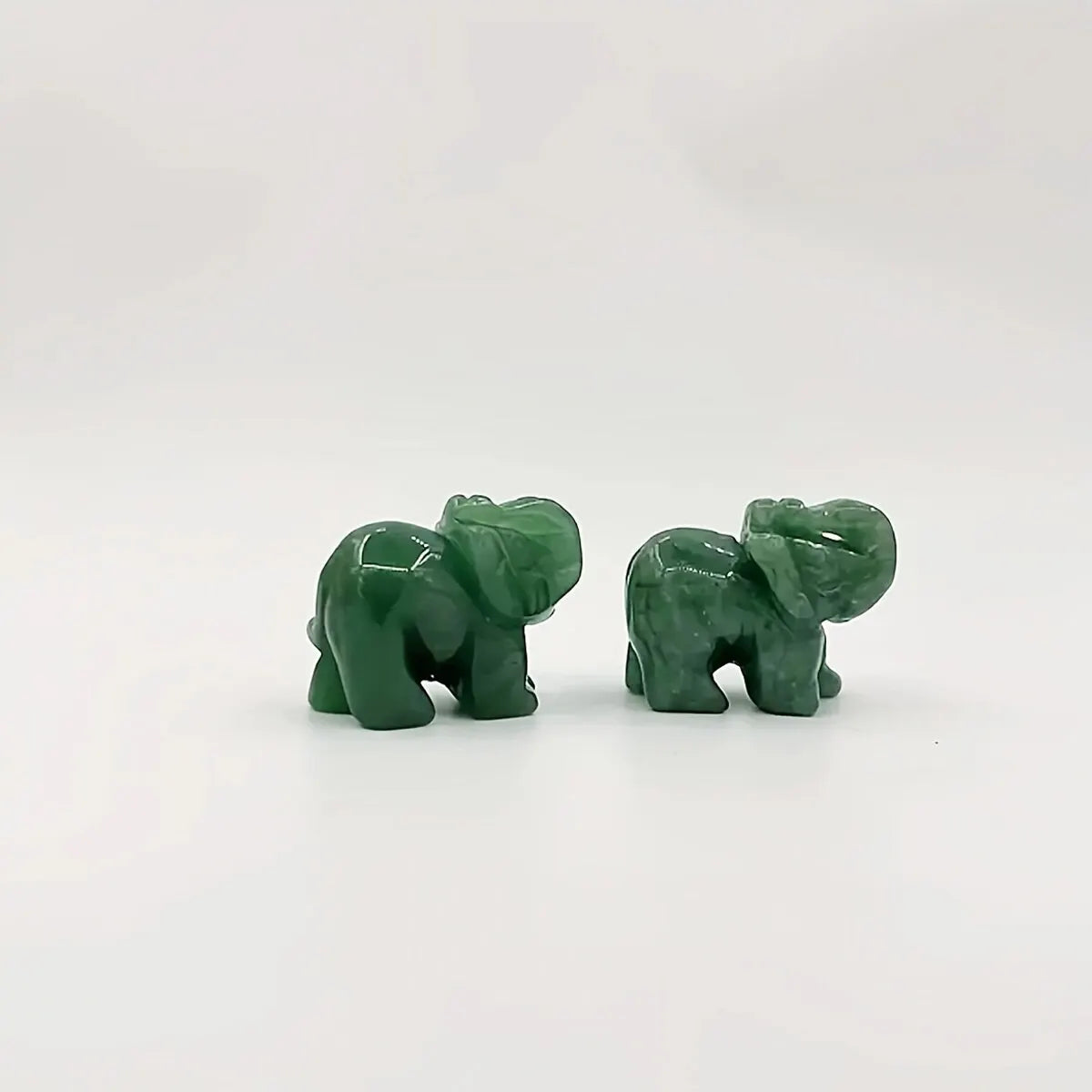 Hand Carved Natural Green Aventurine Jade Elephant Statue