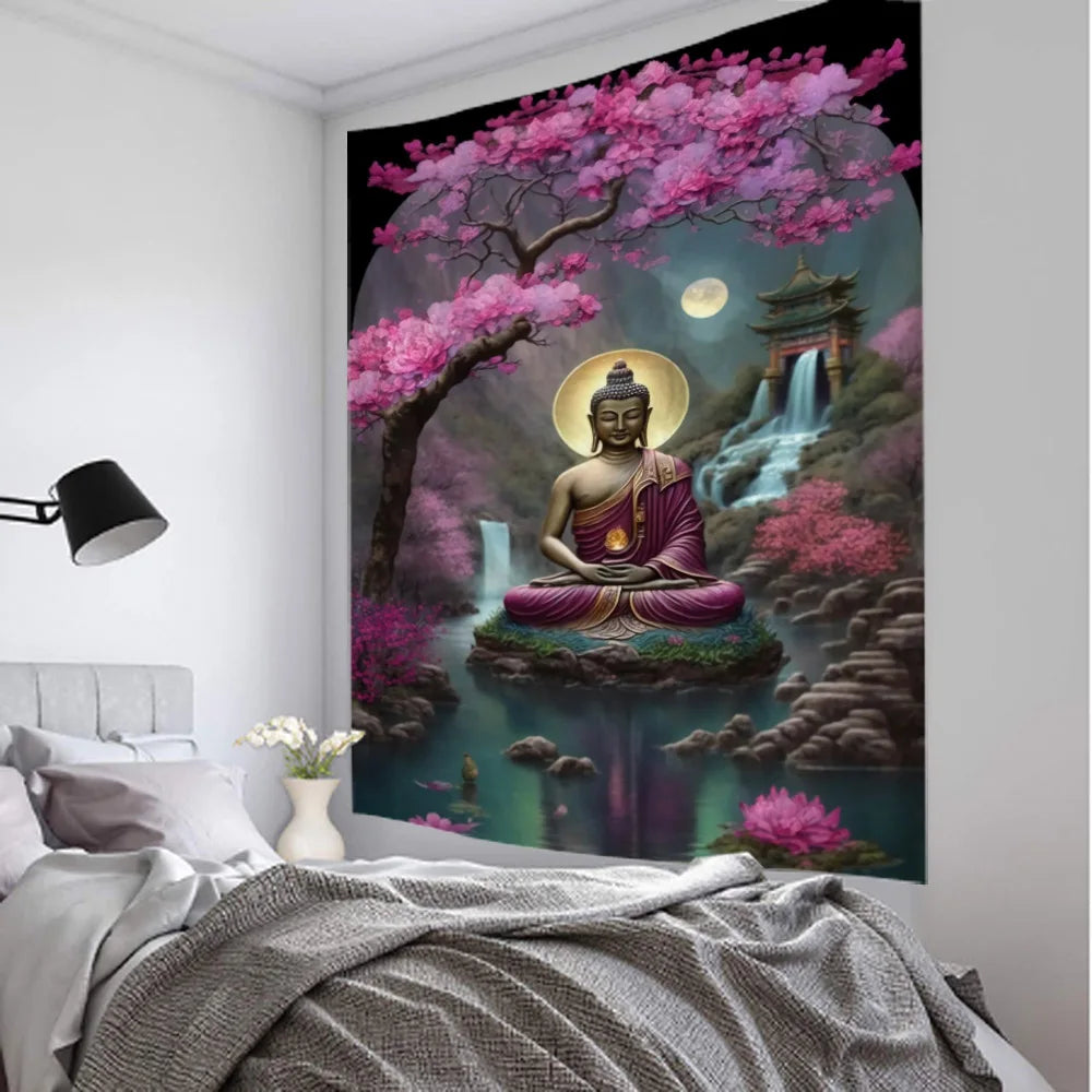 Buddha art tapestry wall hanging