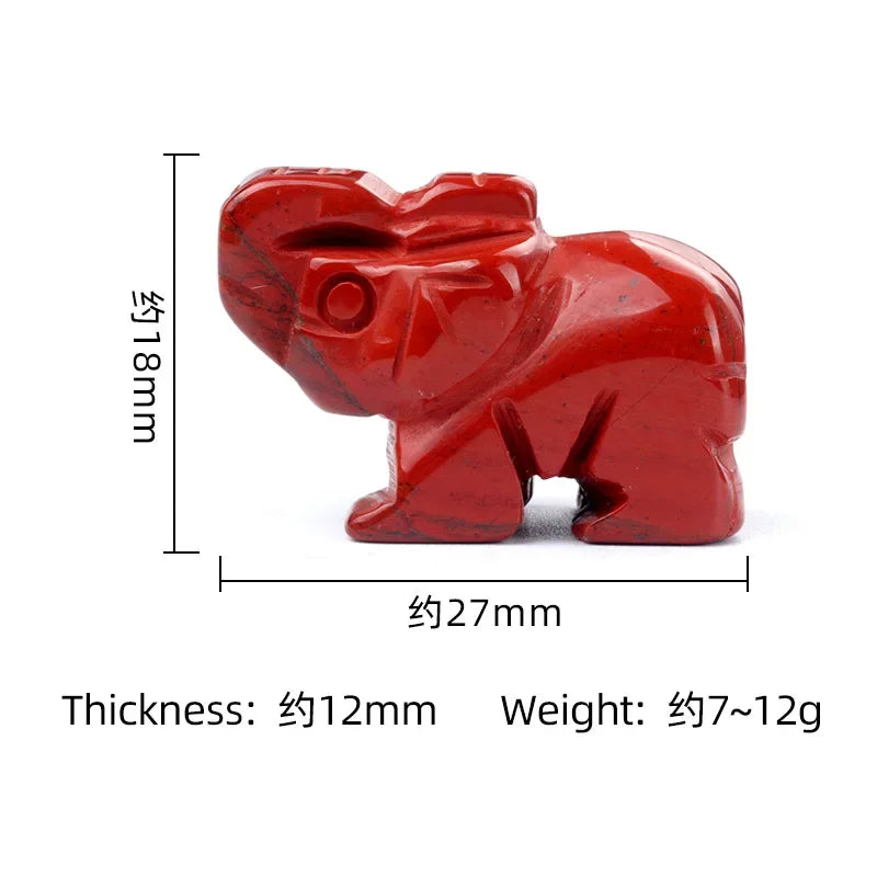 Natural Crystal Chakra Elephant Statue -