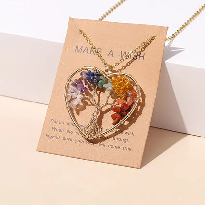 7 Chakras Tree Of Life Pendant Necklace