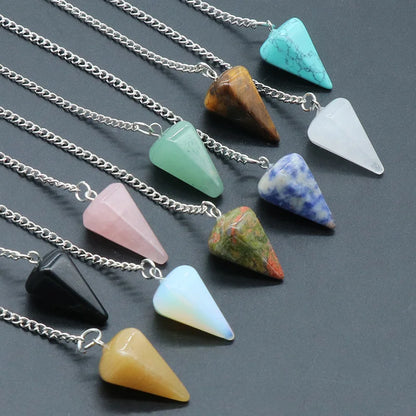 Natural Stone Quartz Pendulum Pendants