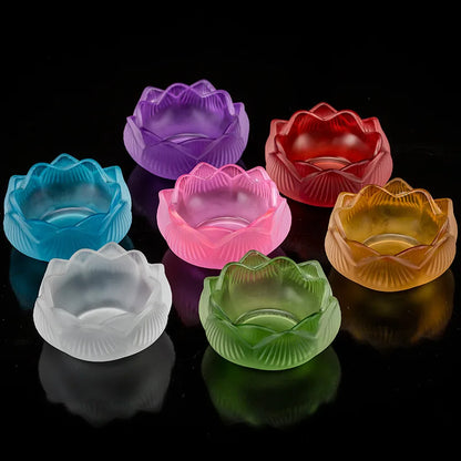 Glass Lotus Candle Holders