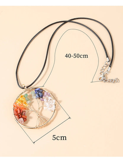 7 Chakras Tree Of Life Pendant Necklace