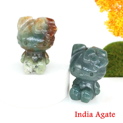 Cute Cat Statue Healing Crystal