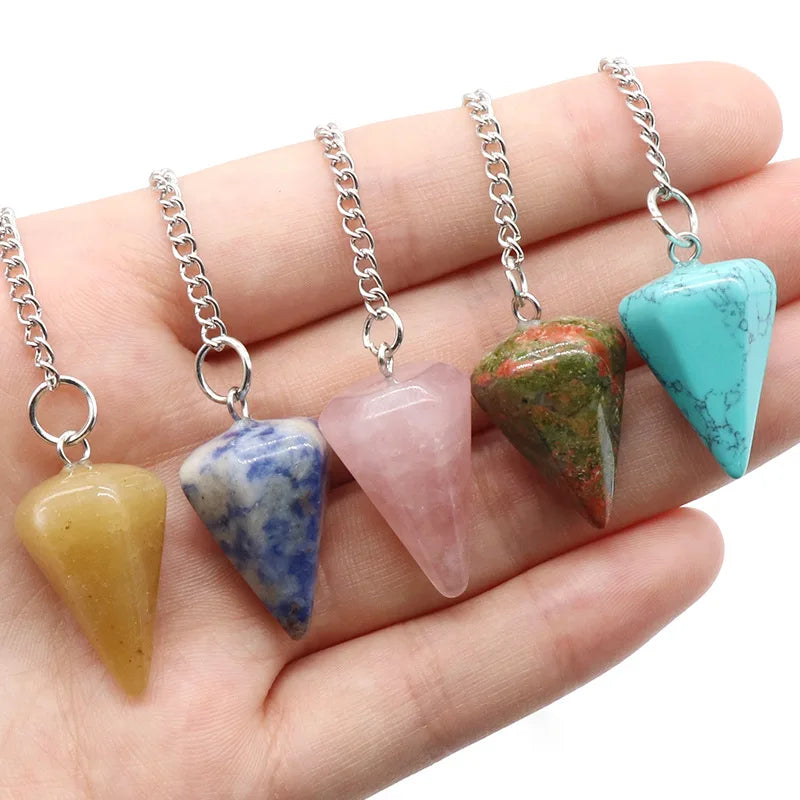 Natural Stone Quartz Pendulum Pendants