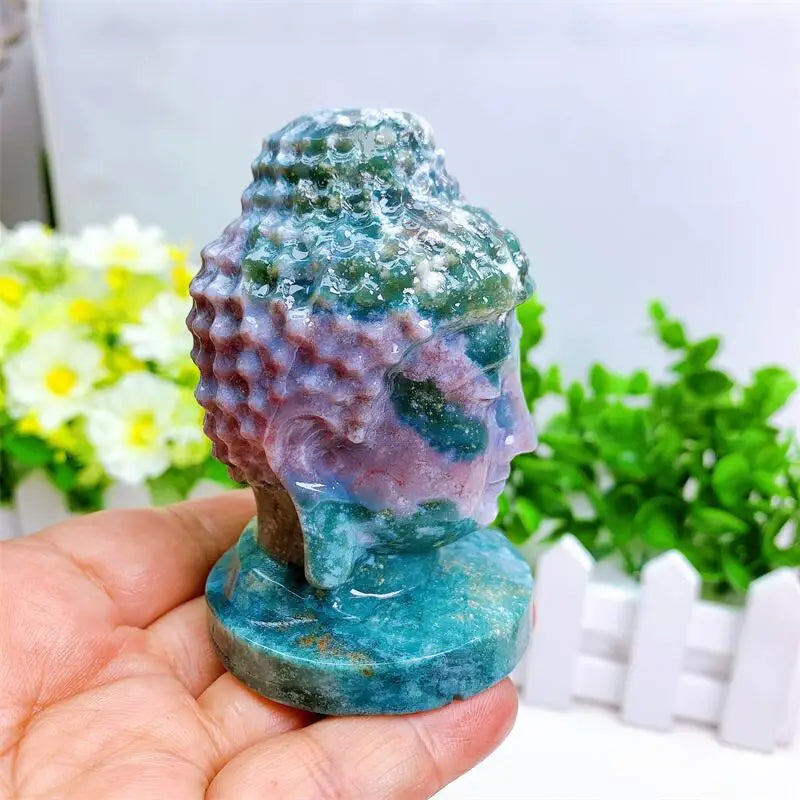 Crystal Buddha Head Figurine